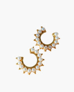 Aesthetic Golden Earrings With Pearls