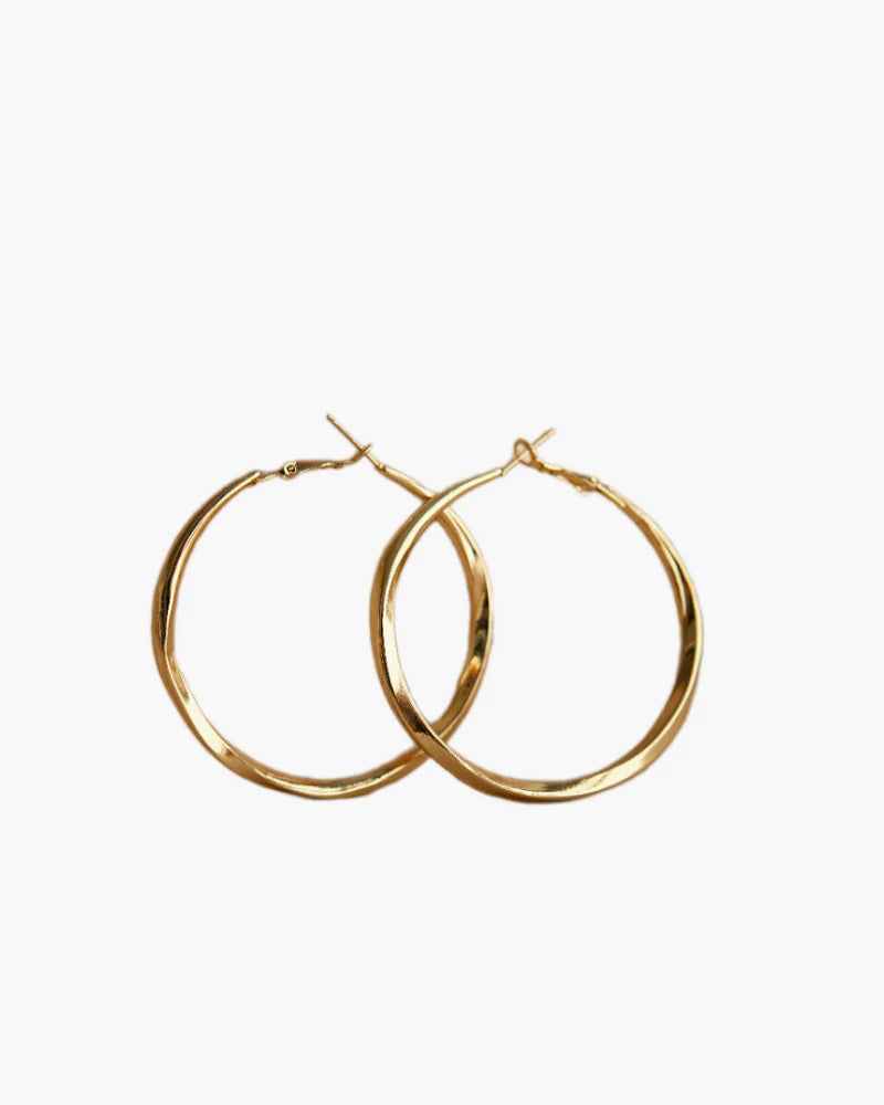 Oval Hoop Gold Earrings