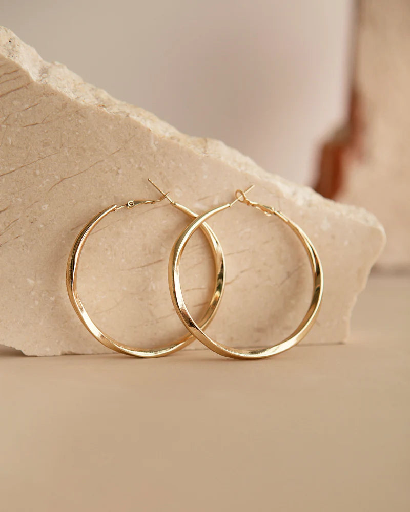 Oval Hoop Gold Earrings
